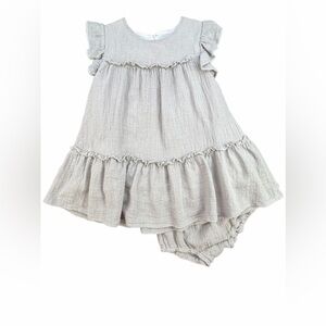 ETTIE H Baby Girl Knit Flutter Sleeve Dress with Matching Bloomers - 12-18M